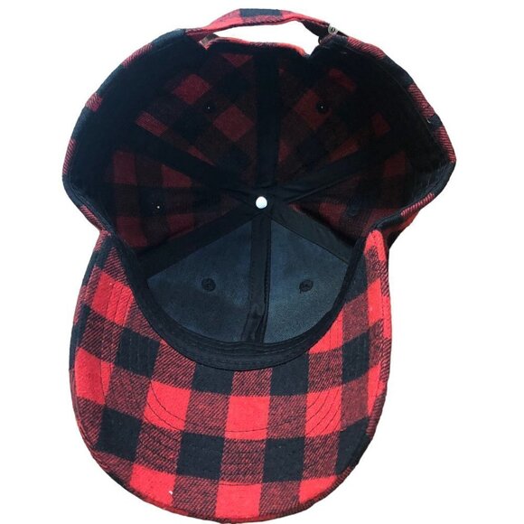 Spartan Never Settle RV Motorhome Hat Cap Red Black Plaid Adjustable Back NWOT - Picture 6 of 7